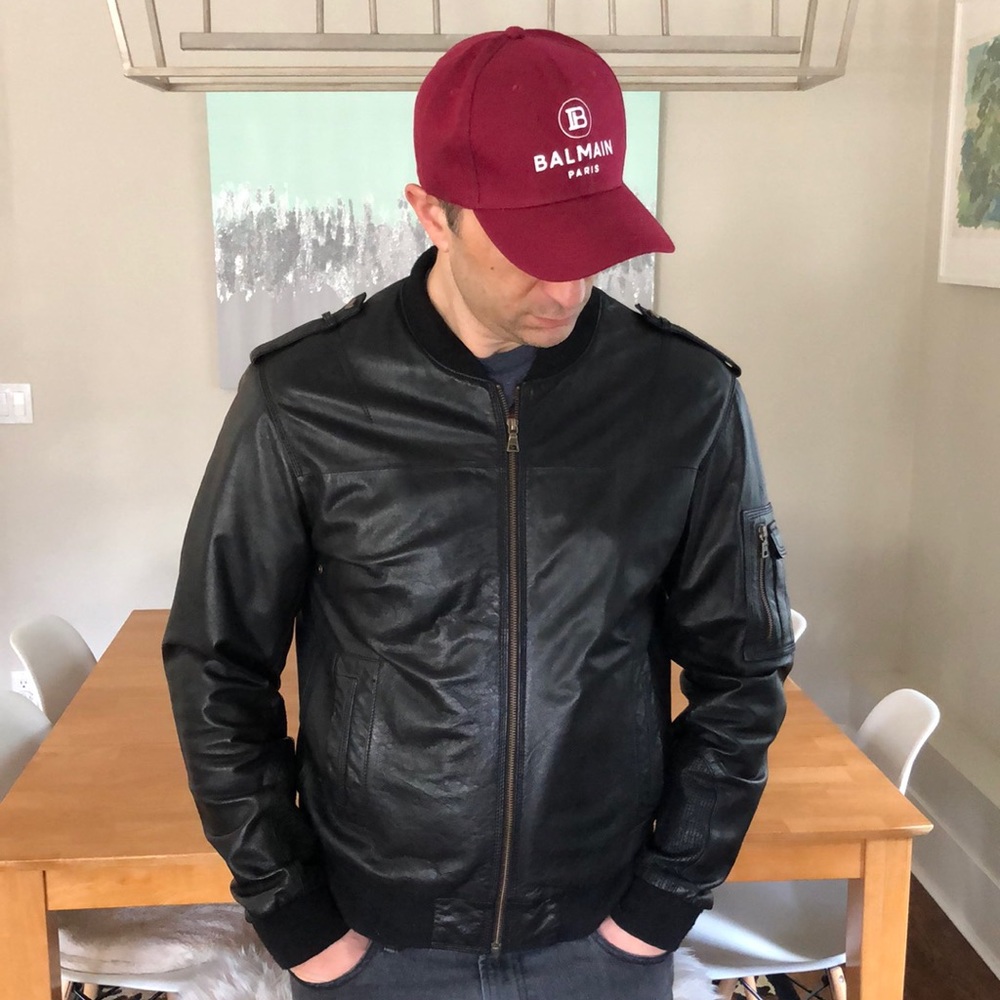 Men’s large (42-44 ) Danier genuine leather moto jacket.